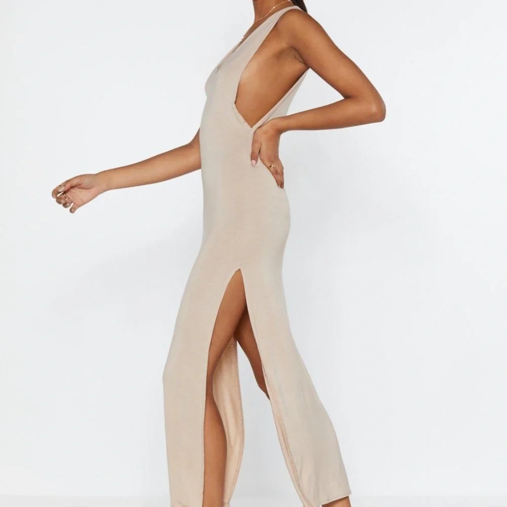 NWT Nasty Gal sexy Black maxi with side slits “my ride or side” midi dress Sz 6 - Picture 7 of 13